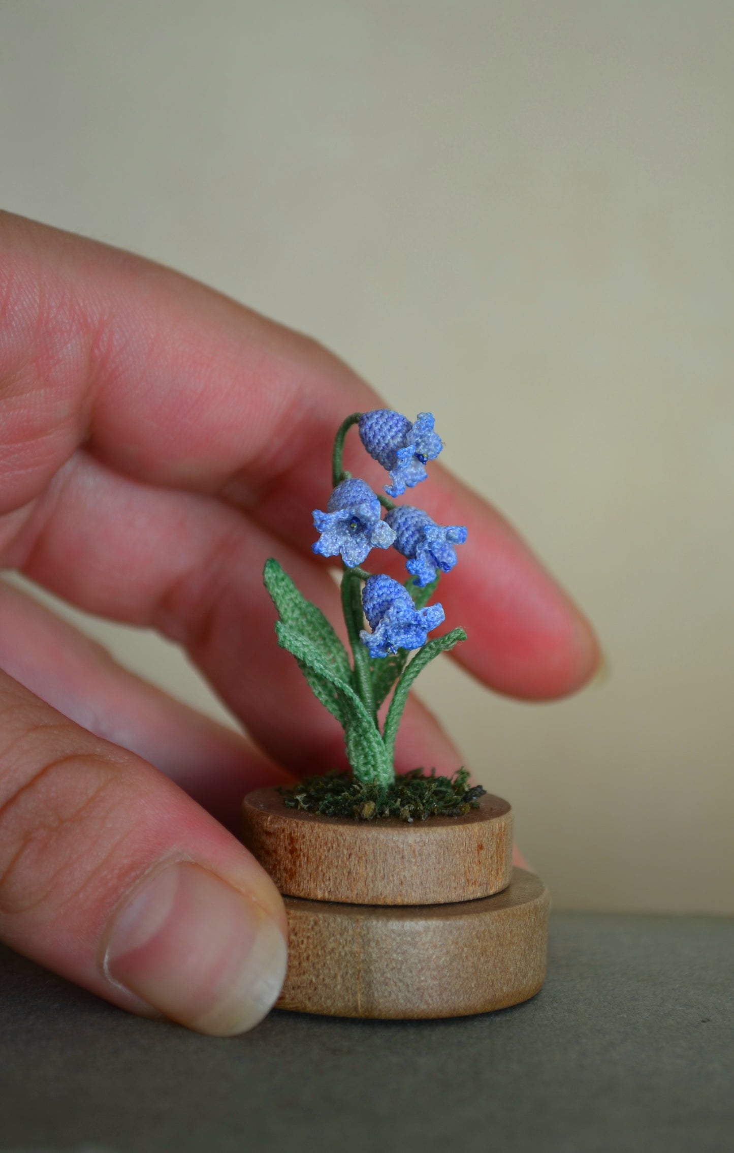 Hancrocheted Tiny Bluebells Flower - By Tiny Bells of the Prairie