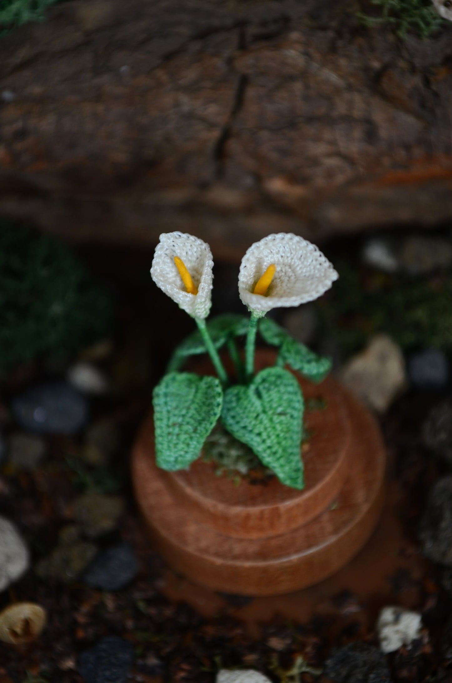 Hancrocheted Tiny White Calla Lily Flower  - By Tiny Bells of the Prairie