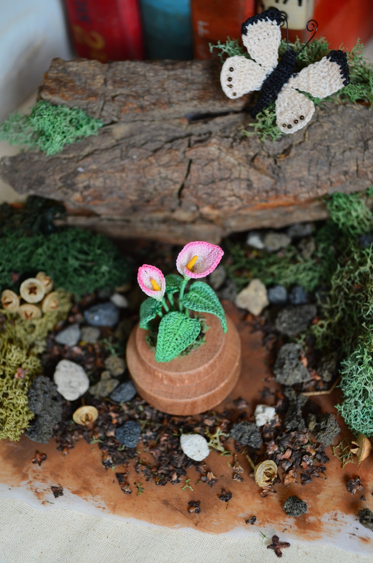 Hancrocheted Tiny Pink Calla Lily Flower  - By Tiny Bells of the Prairie