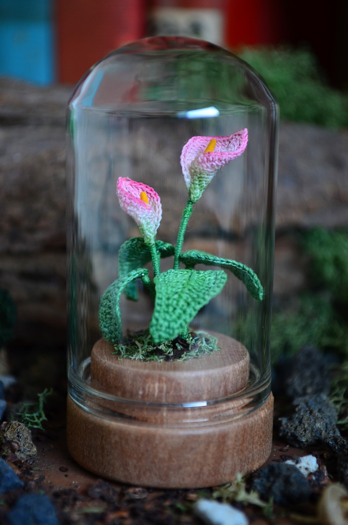 Hancrocheted Tiny Pink Calla Lily Flower  - By Tiny Bells of the Prairie