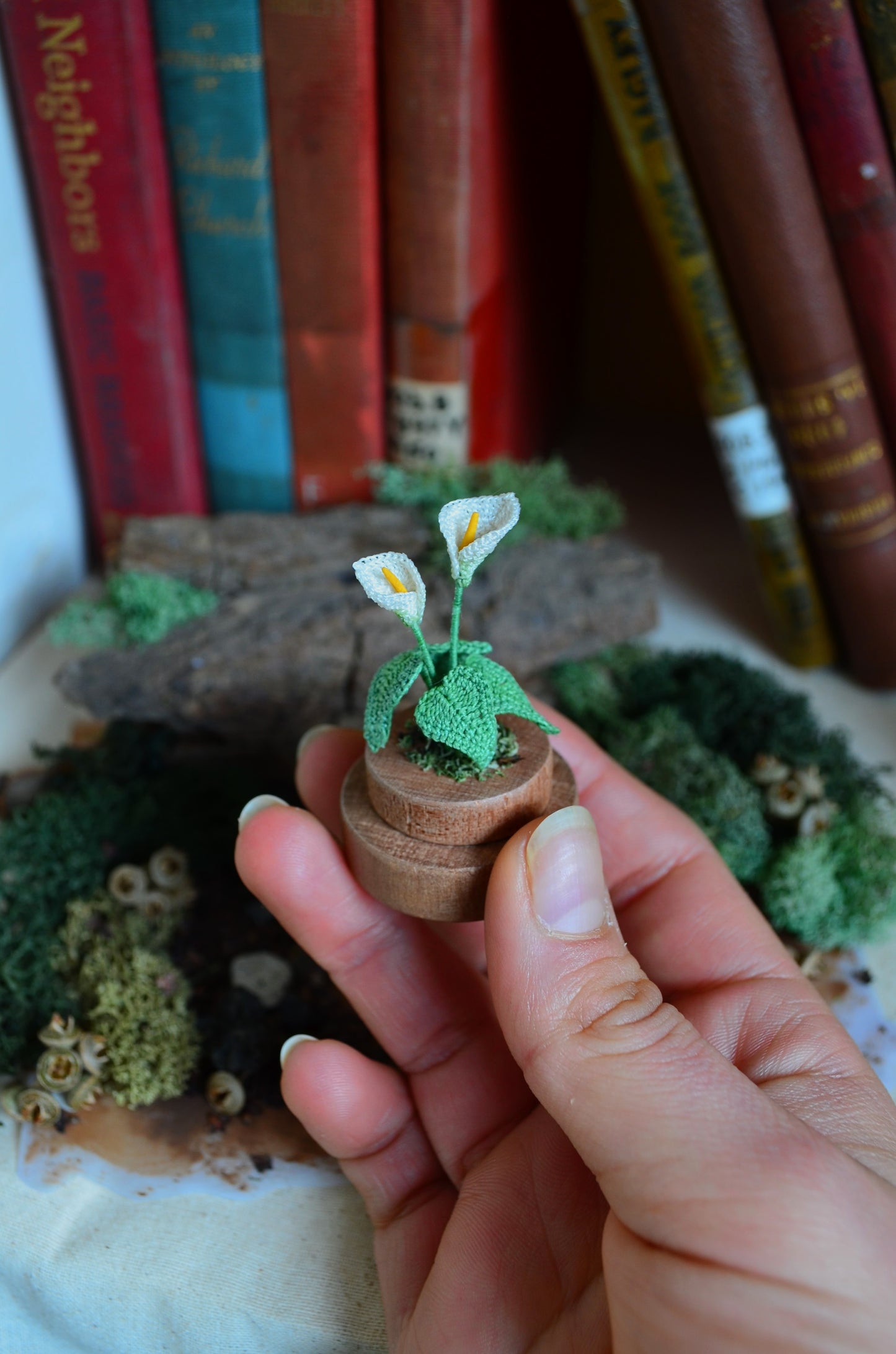 Hancrocheted Tiny White Calla Lily Flower  - By Tiny Bells of the Prairie