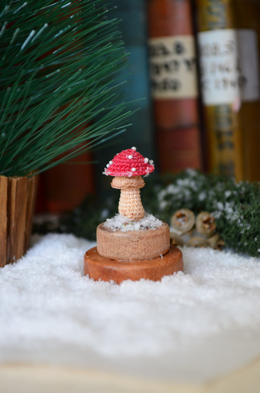 Hancrocheted Tiny Mushroom - By Tiny Bells of the Prairie