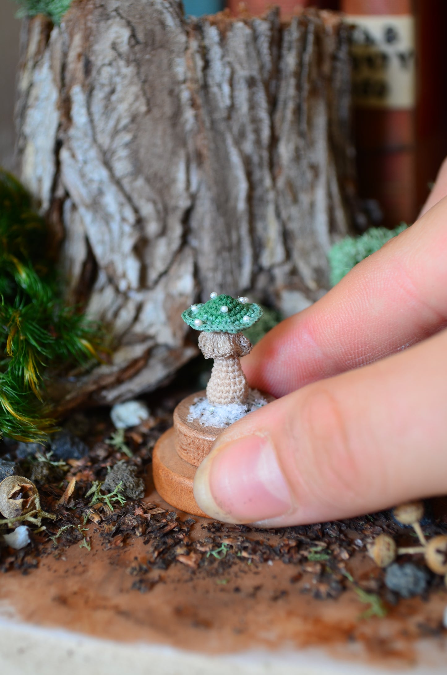 (reserved) Hancrocheted Tiny Mushroom - By Tiny Bells of the Prairie