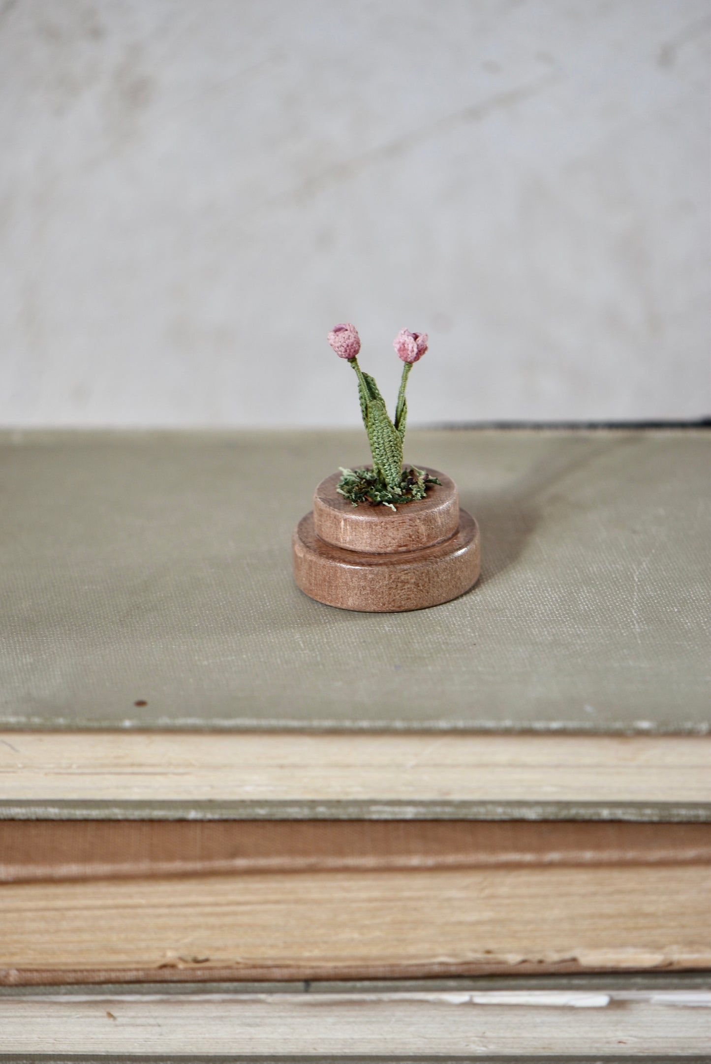 Hancrocheted Tiny Pink Tulip Flower  - By Tiny Bells of the Prairie