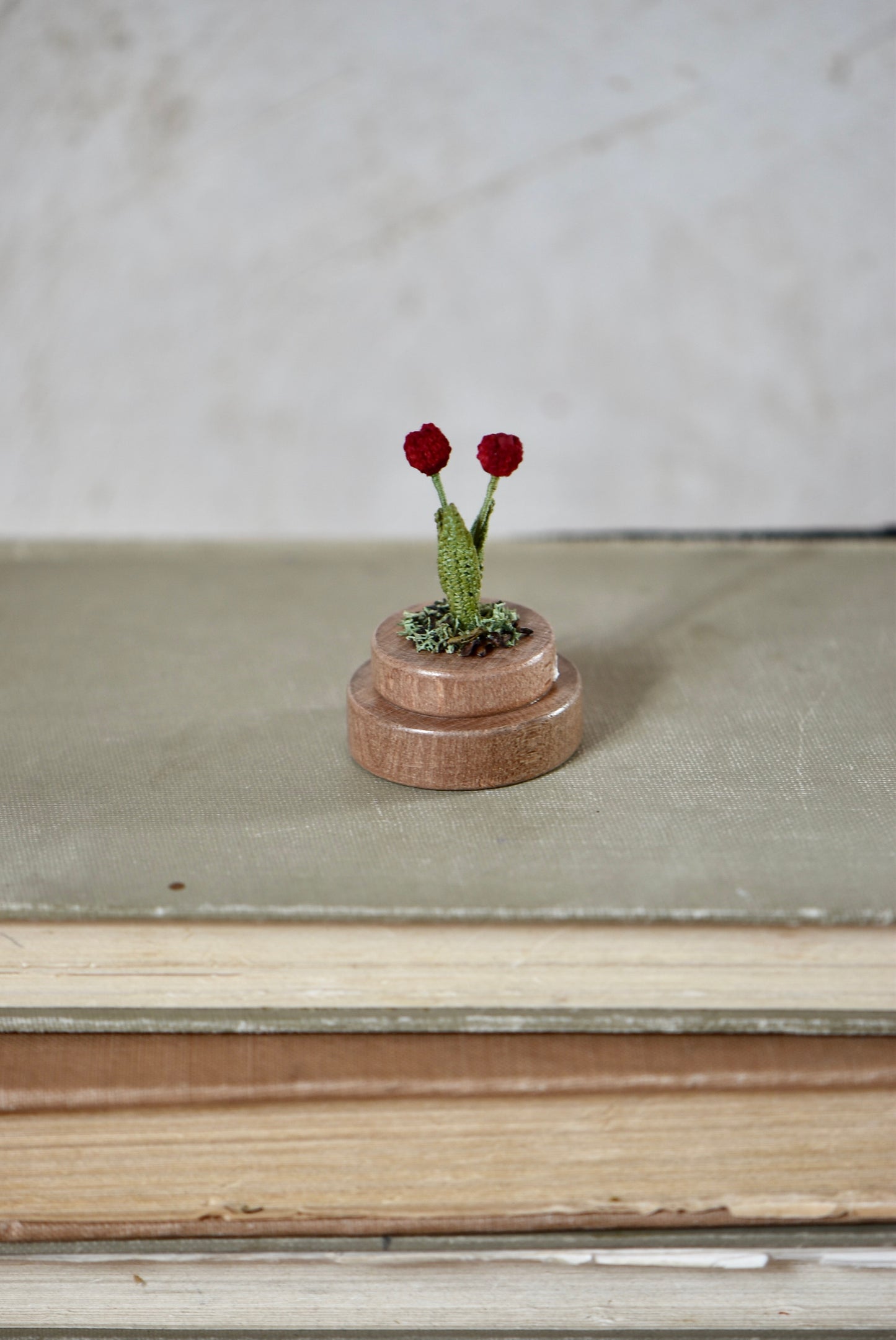 Hancrocheted Tiny Red Tulip Flower  - By Tiny Bells of the Prairie