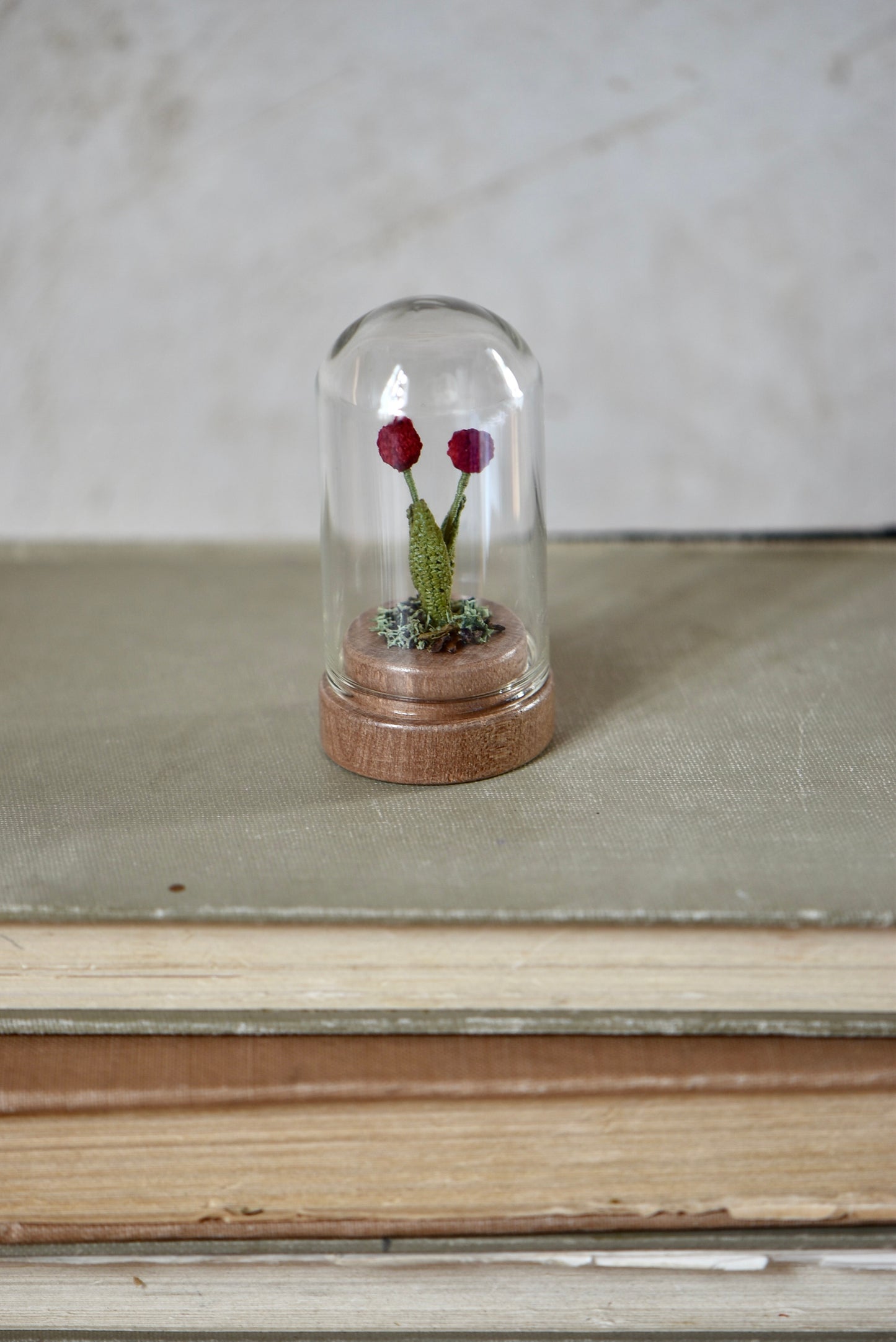 Hancrocheted Tiny Red Tulip Flower  - By Tiny Bells of the Prairie