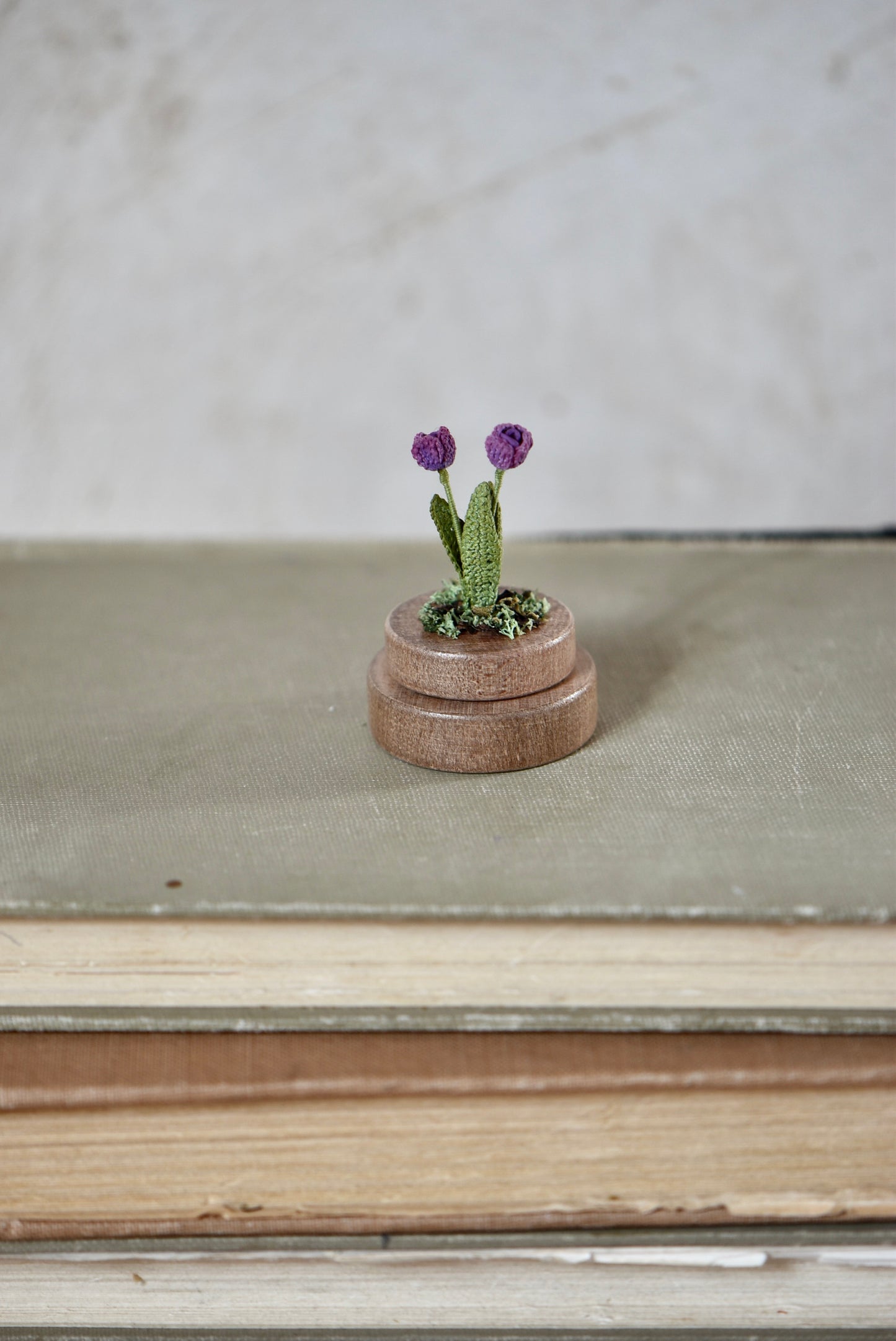 Hancrocheted Tiny Violet Tulip Flower  - By Tiny Bells of the Prairie