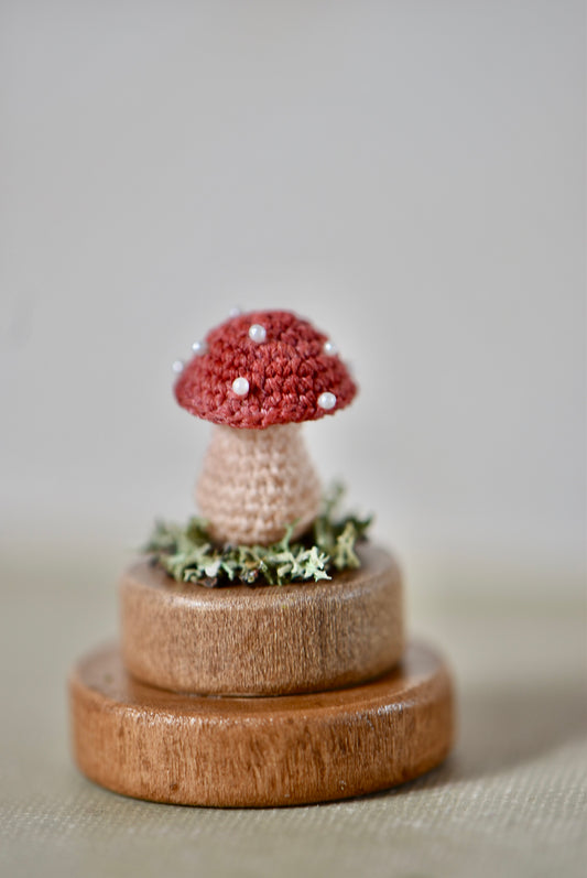 Hancrocheted Tiny Mushroom - By Tiny Bells of the Prairie