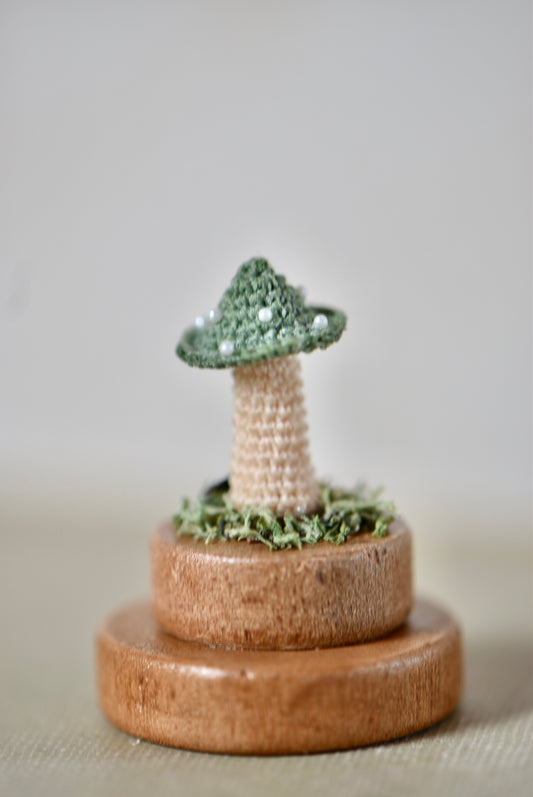 Hancrocheted Tiny Mushroom - By Tiny Bells of the Prairie