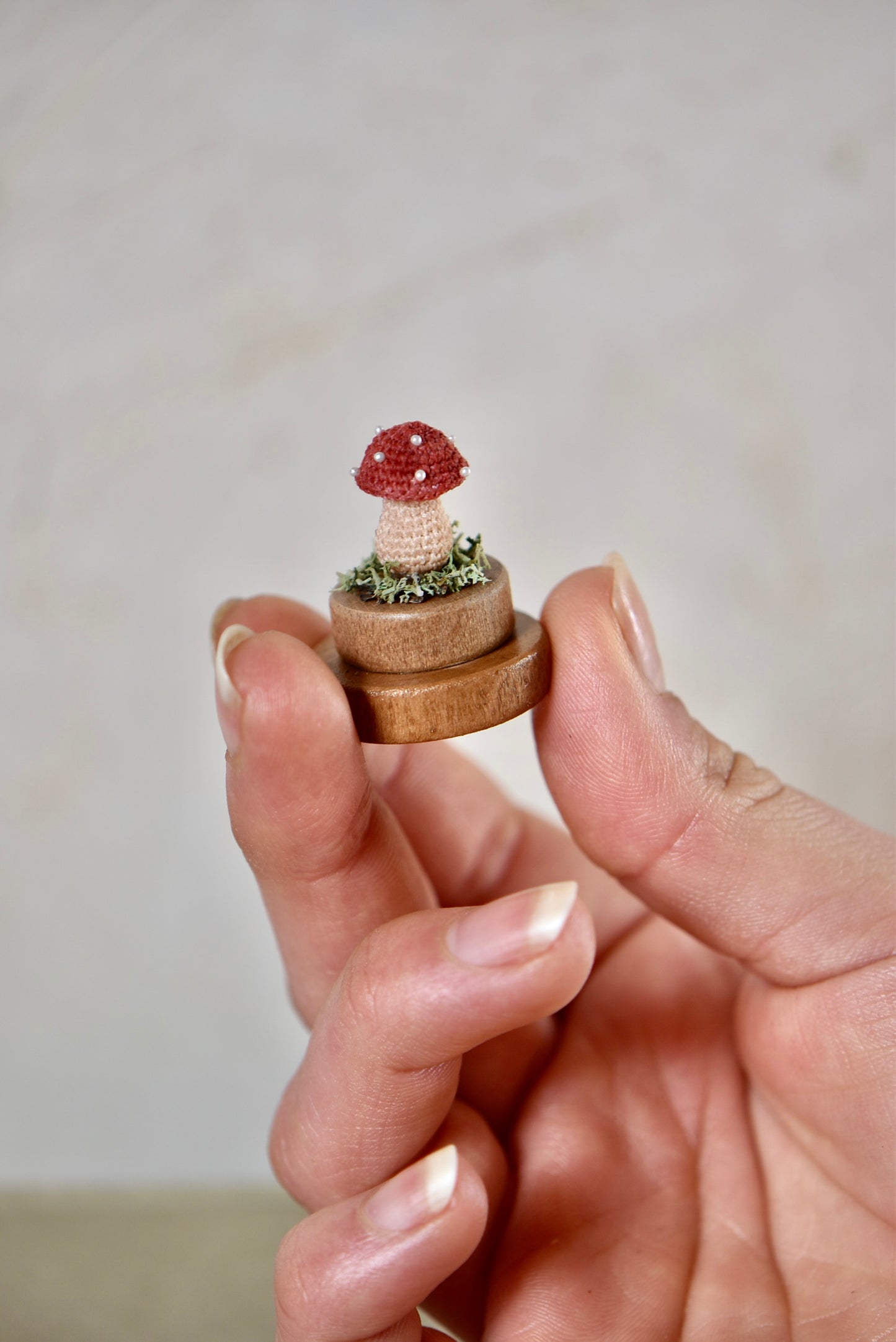 Hancrocheted Tiny Mushroom - By Tiny Bells of the Prairie