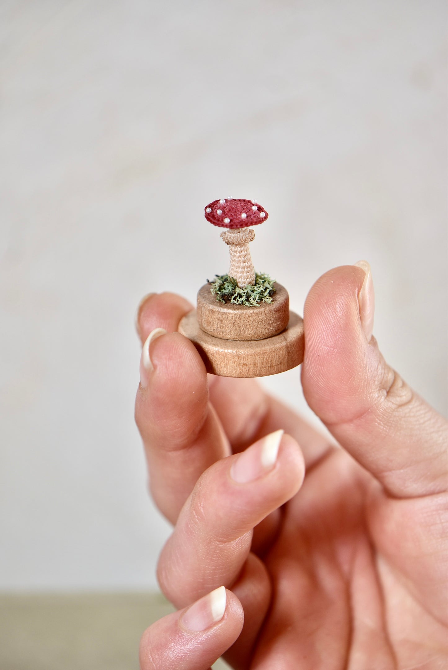 Hancrocheted Tiny Mushroom - By Tiny Bells of the Prairie