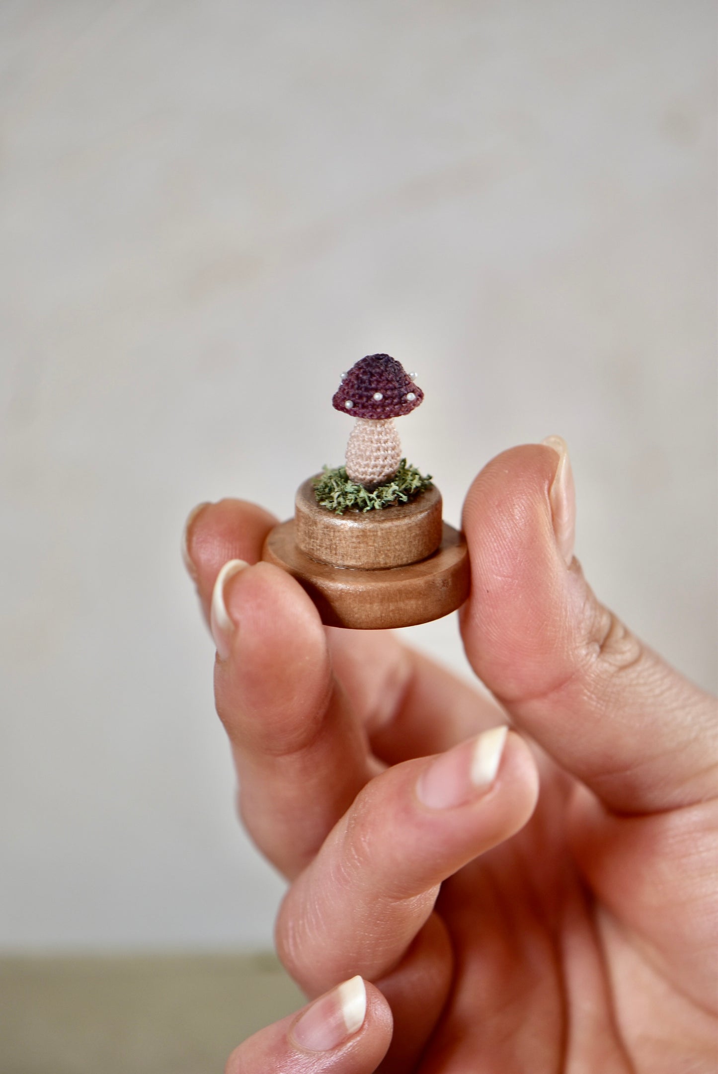 Hancrocheted Tiny Mushroom - By Tiny Bells of the Prairie