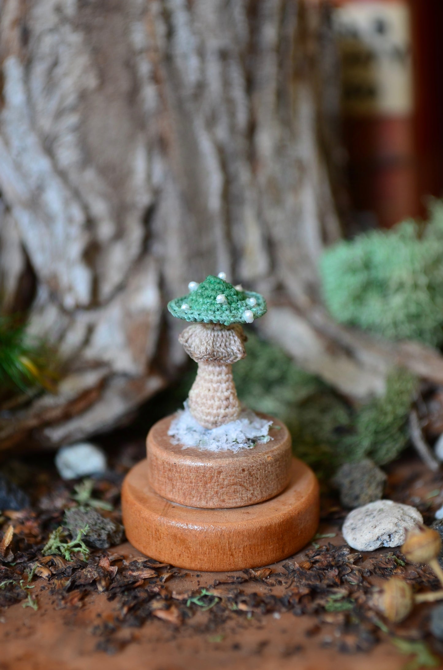 (reserved) Hancrocheted Tiny Mushroom - By Tiny Bells of the Prairie